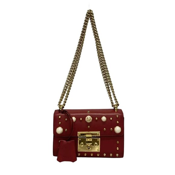 Auth GUCCI Padlock Red Leather Shoulder Bag - Picture 1 of 14